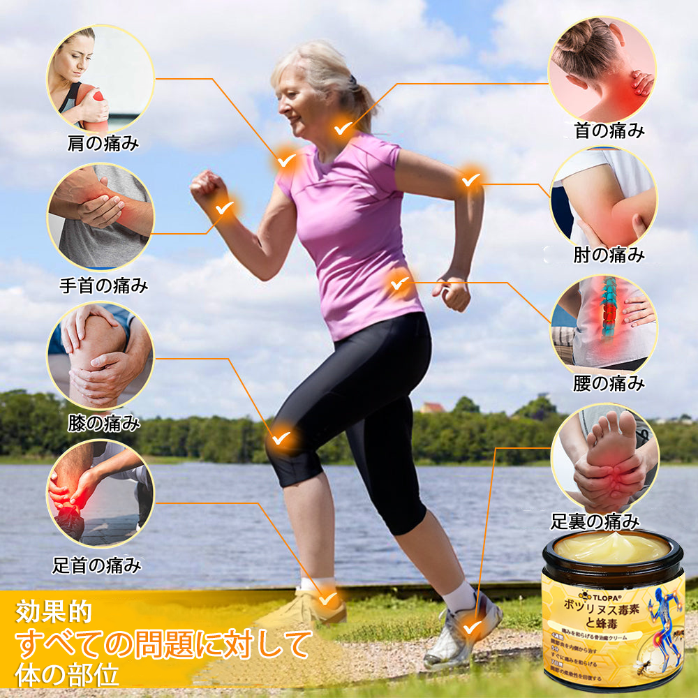 アメリカ製✅🇺🇸TLOPA® ボツリヌストキシン&蜂毒 骨・関節サポートクリーム (👴高齢の方におすすめ!整形外科医も推奨🐝)