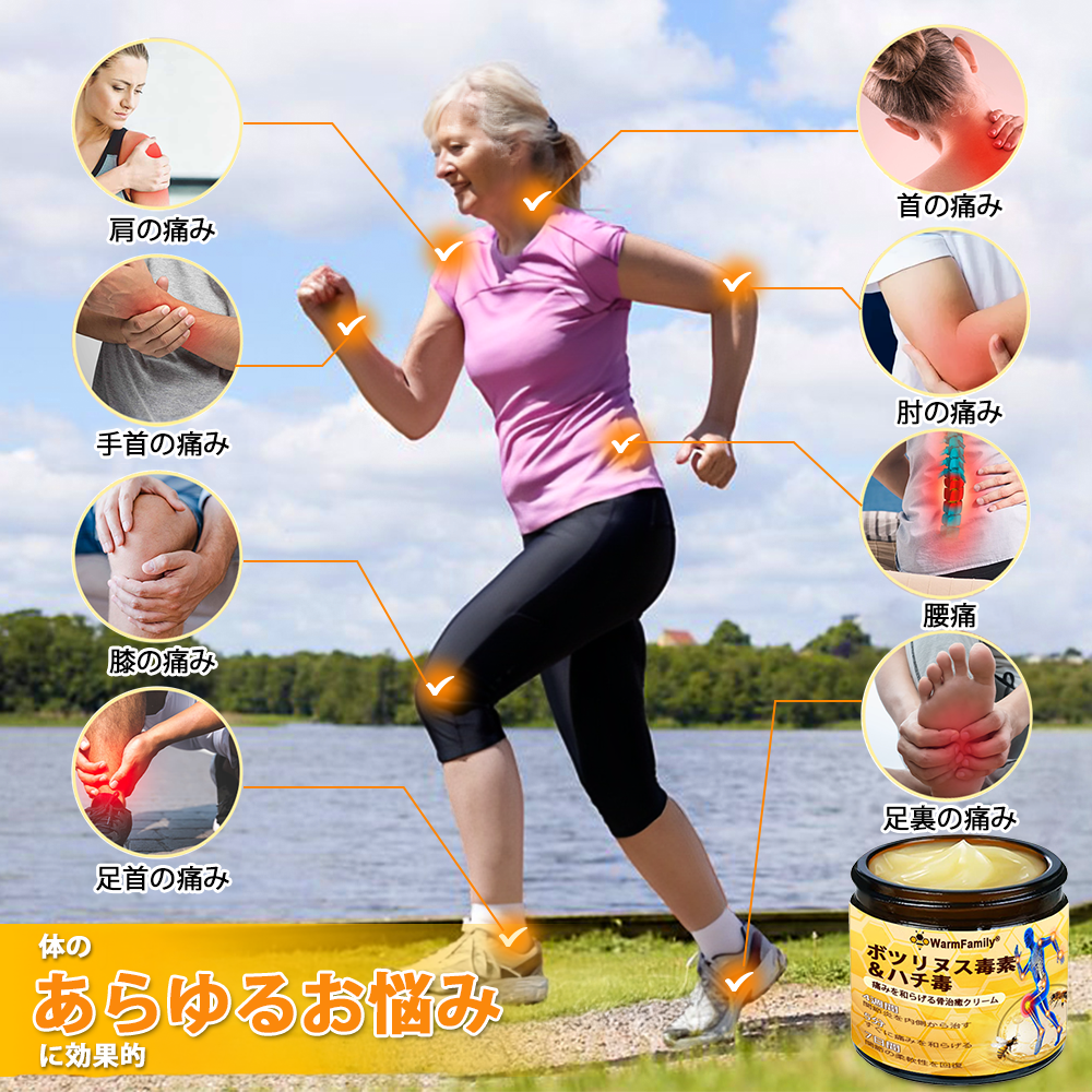 WarmFamily® ボツリヌストキシン&蜂毒配合 骨治癒促進鎮痛クリーム🐝